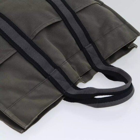 HERMES Fourre Tout MM Hand Bag Canvas Black Gray - Picture 12 of 16